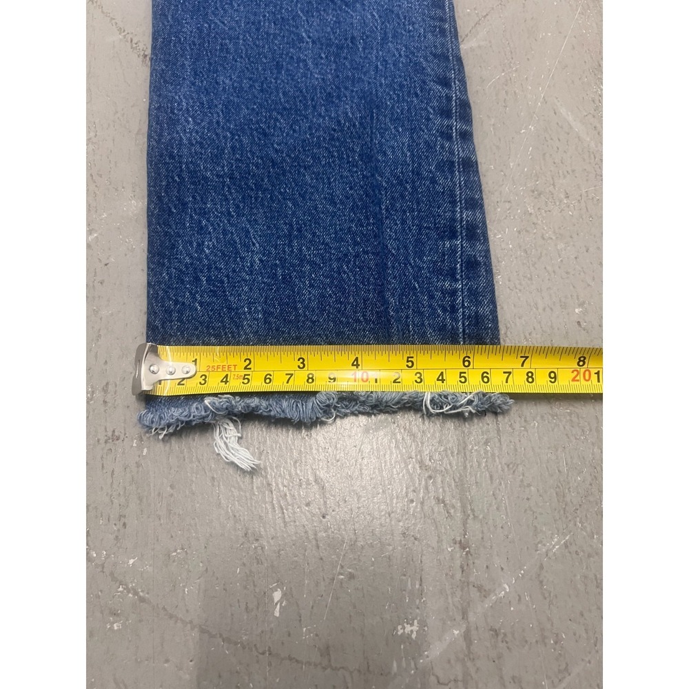 Levi's Premium Wedgie Straight Fit Jeans Women's 25x26 Blue Denim Frayed Hem - Picture 12 of 12